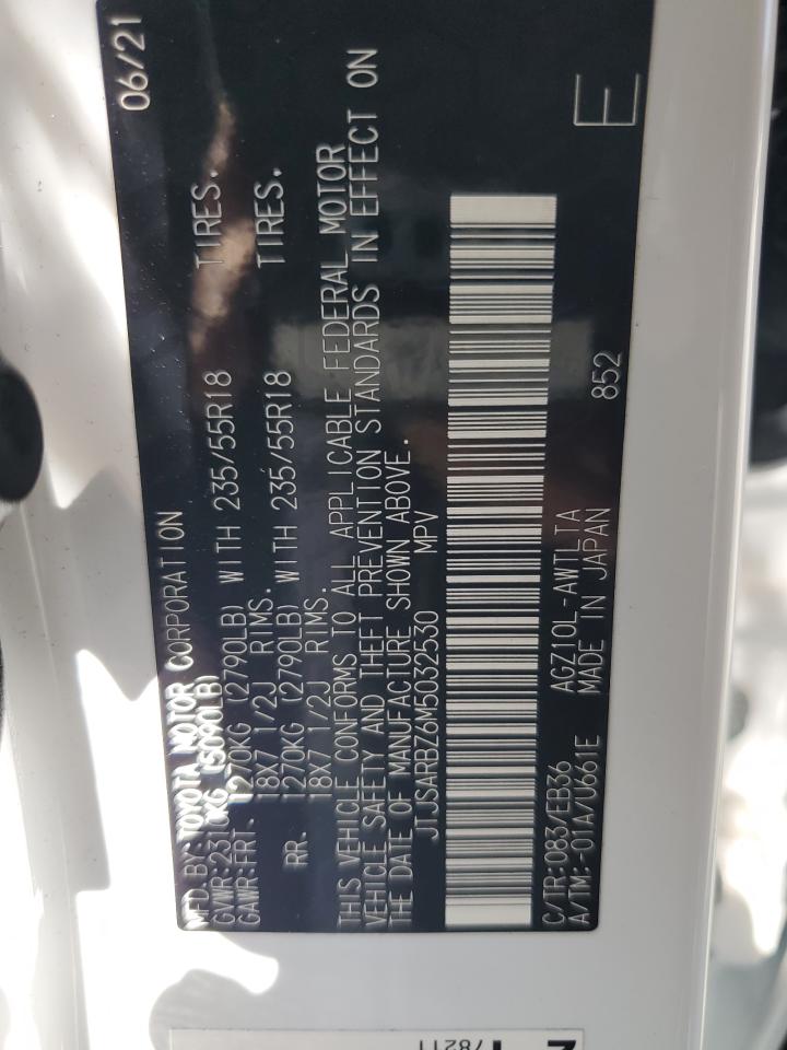 2021 Lexus NX VIN JTJSARBZ6M5032530 Copart auction photo, front end damage thumbnail 12