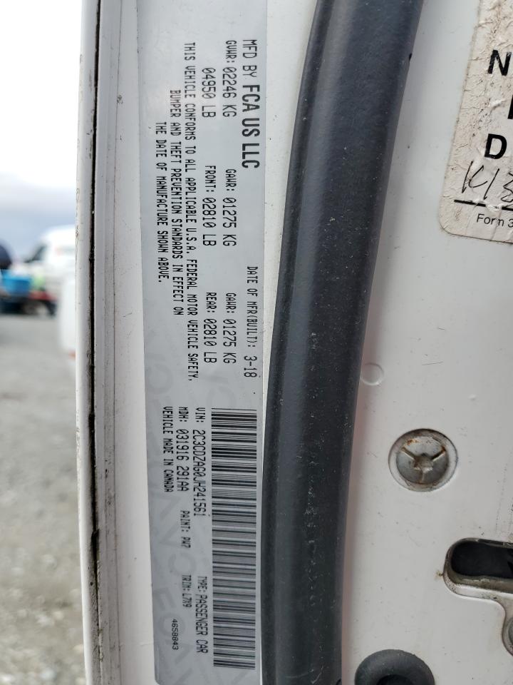 2018 Dodge Challenger VIN 2C3CDZAG0JH241561 Copart auction photo, front end damage thumbnail 15