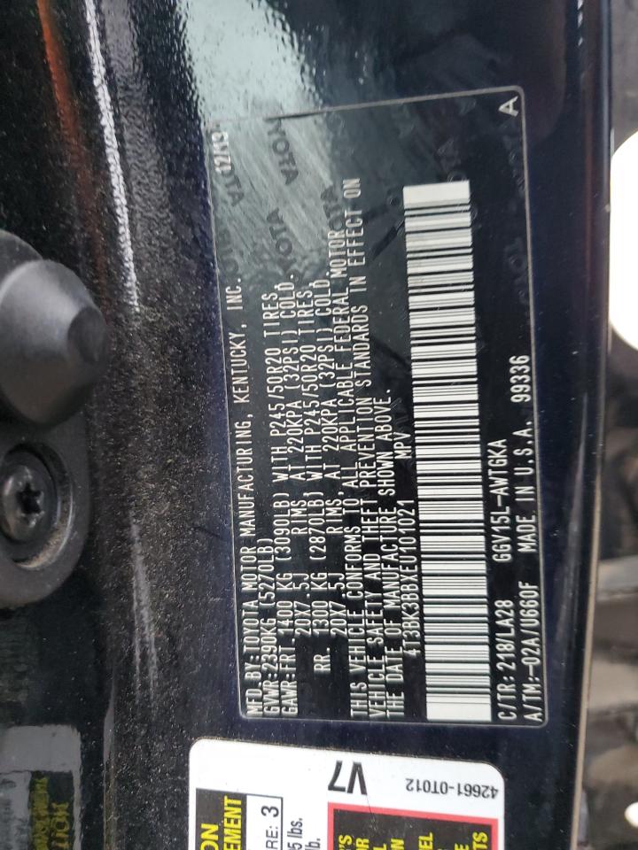 2014 Toyota Venza VIN 4T3BK3BBXEU101021 Copart auction photo, all over damage thumbnail 13