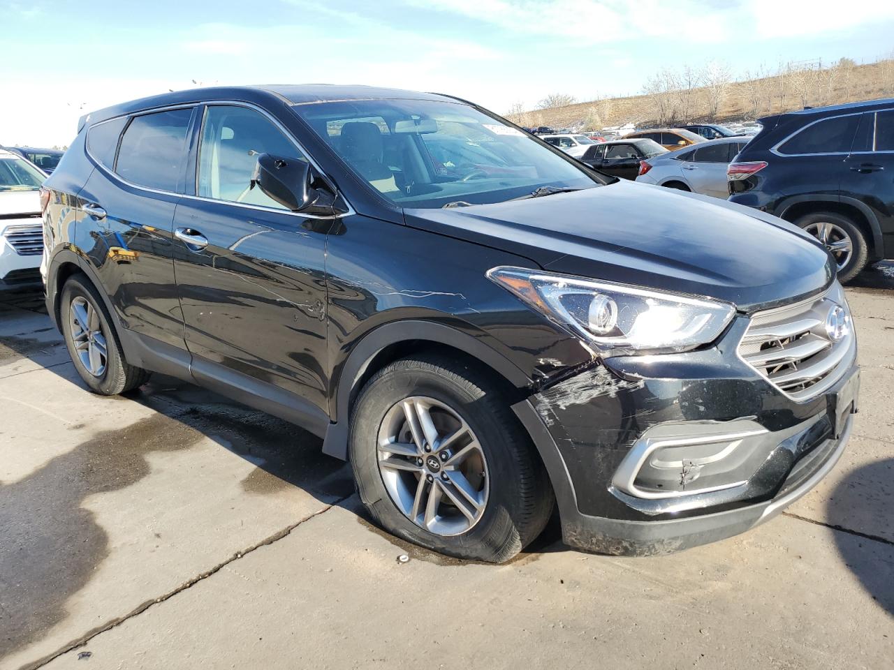2018 Hyundai Santa Fe VIN 5XYZTDLB6JG530973 Copart auction photo, side damage thumbnail 4