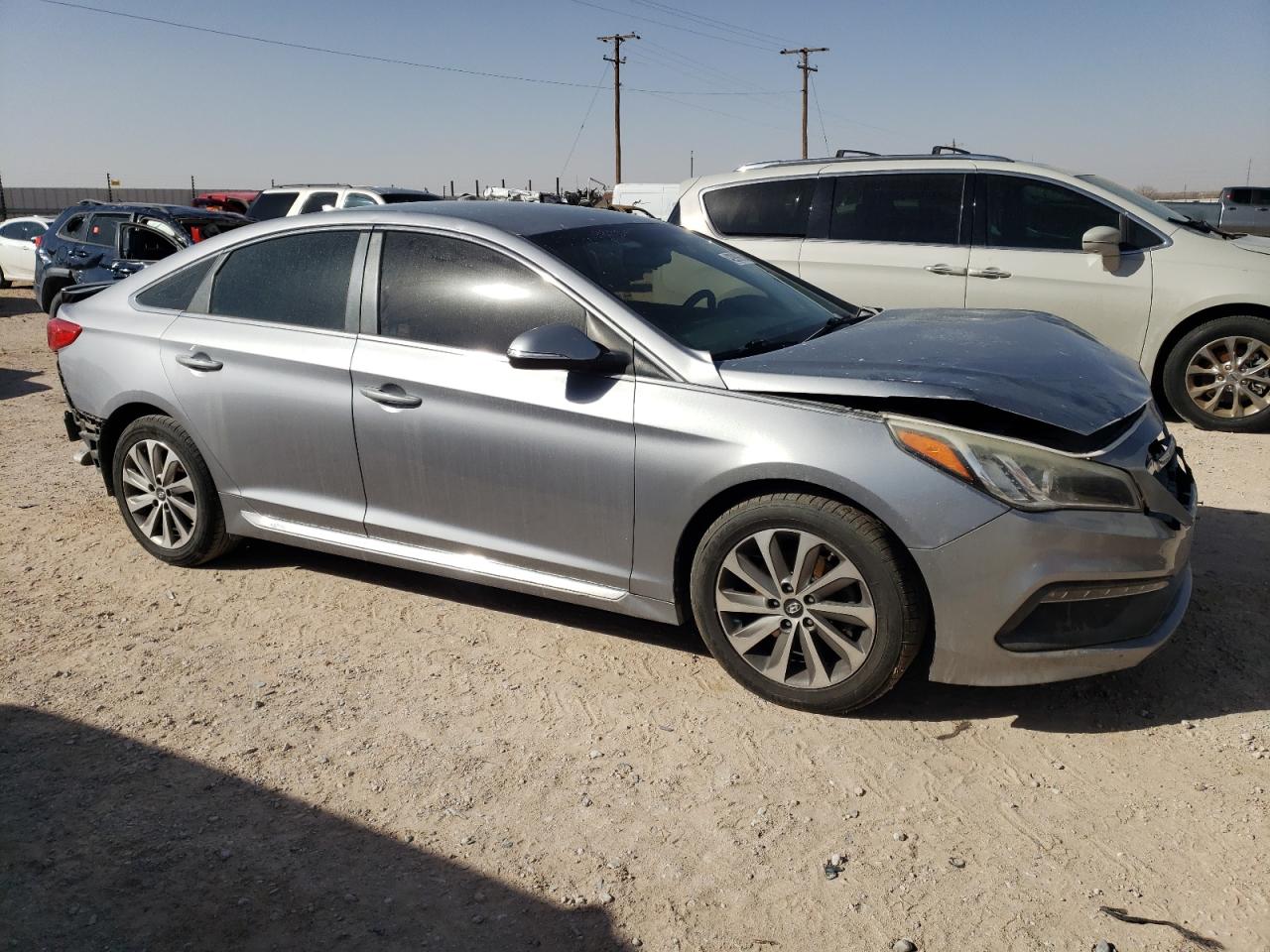 2016 Hyundai Sonata VIN 5NPE34AF2GH264759 Copart auction photo, front end / rear end damage thumbnail 4