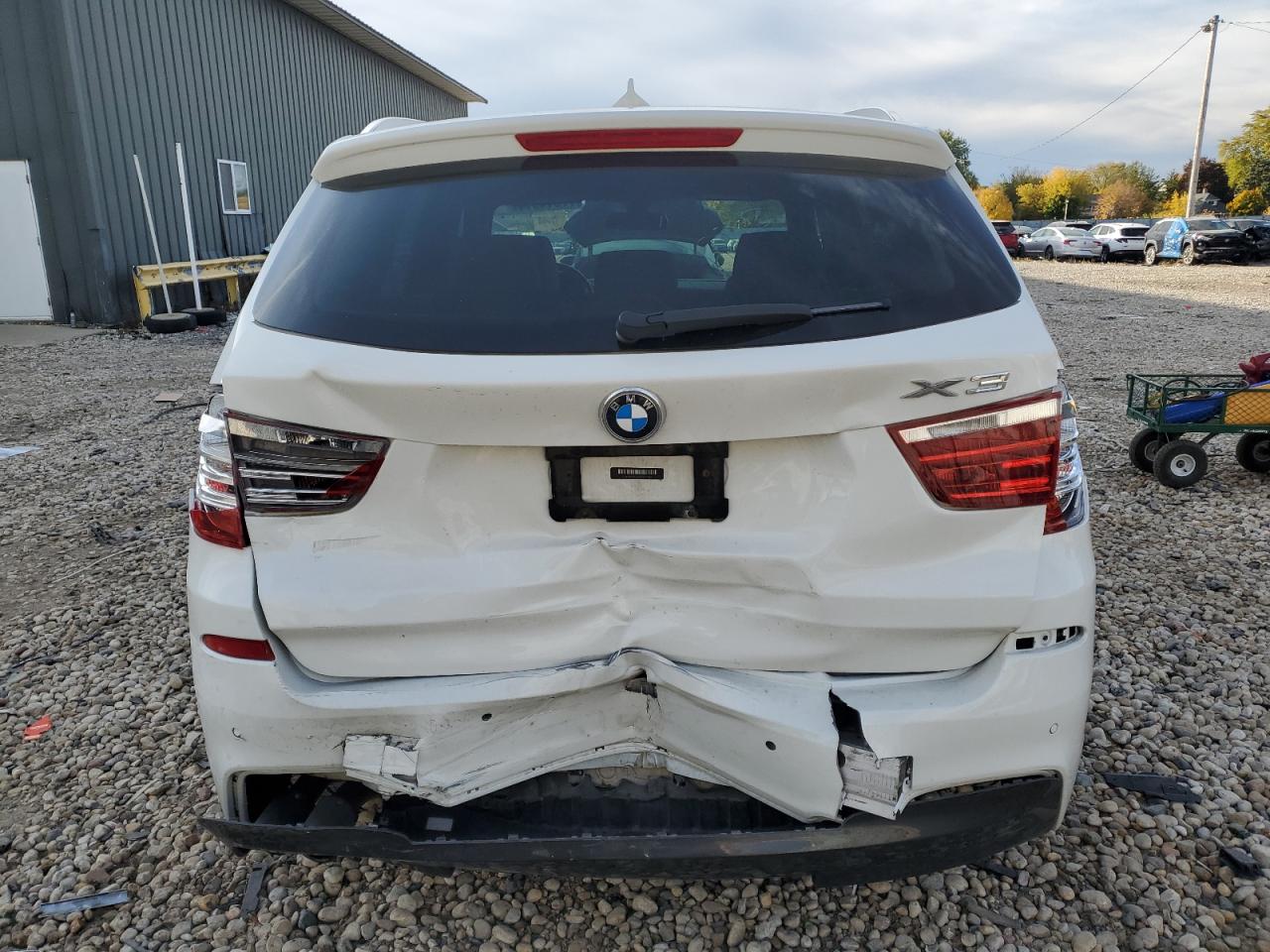 2017 BMW X3 VIN 5UXWX9C36H0W77354 Copart auction photo, rear end / front end damage thumbnail 6
