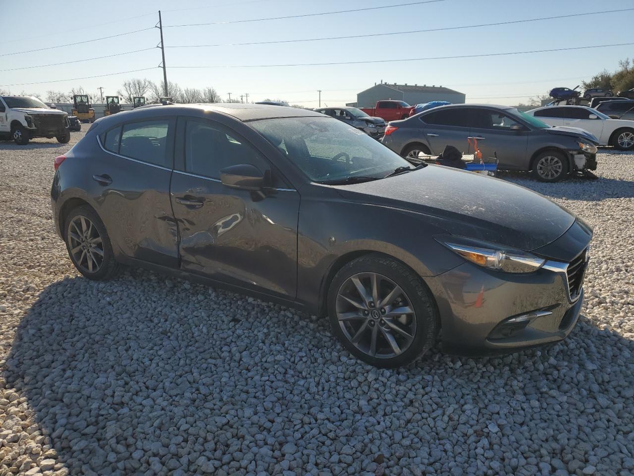 2018 Mazda 3 VIN 3MZBN1M36JM266574 Copart auction photo, side damage thumbnail 4