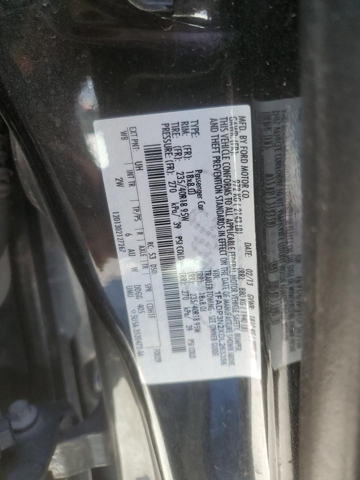 2012 Ford Focus VIN 1FADP3N2XDL263356 Copart auction photo, rear end damage thumbnail 14