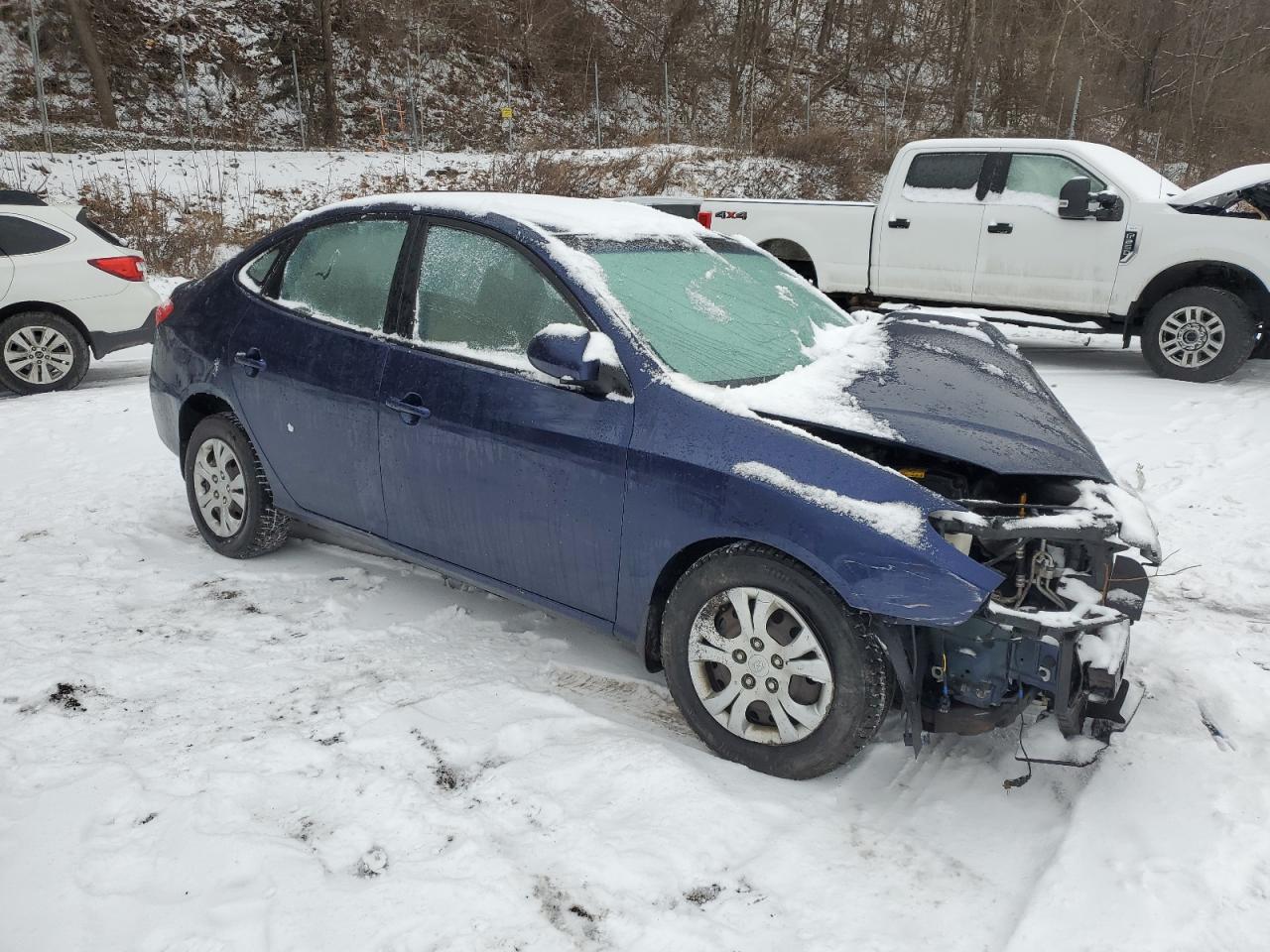 2009 Hyundai Elantra VIN KMHDU46DX9U715358 Copart auction photo, front end / side damage thumbnail 4