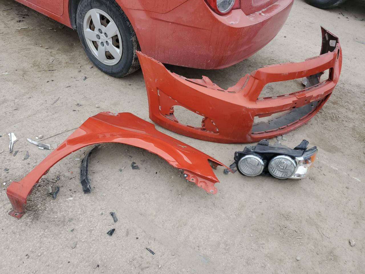 2013 Chevrolet Sonic VIN 1G1JA5SH9D4158507 Copart auction photo, front end / side damage thumbnail 12