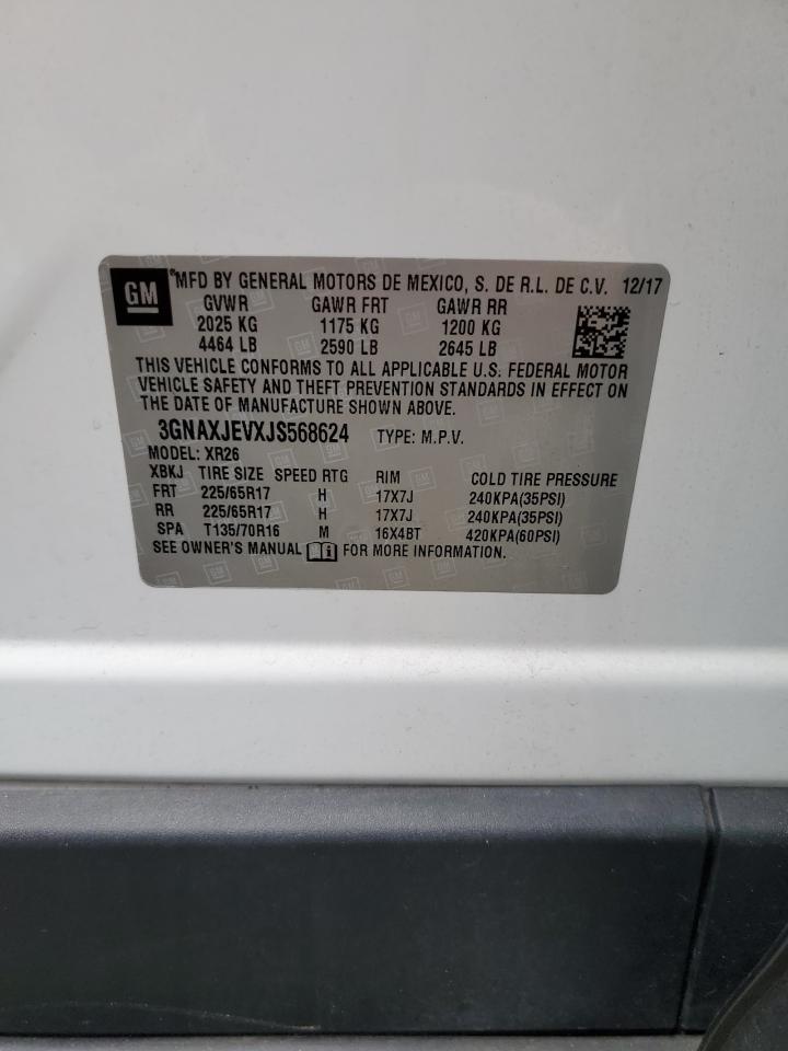 2018 Chevrolet Equinox VIN 3GNAXJEVXJS568624 Copart auction photo, all over damage thumbnail 13