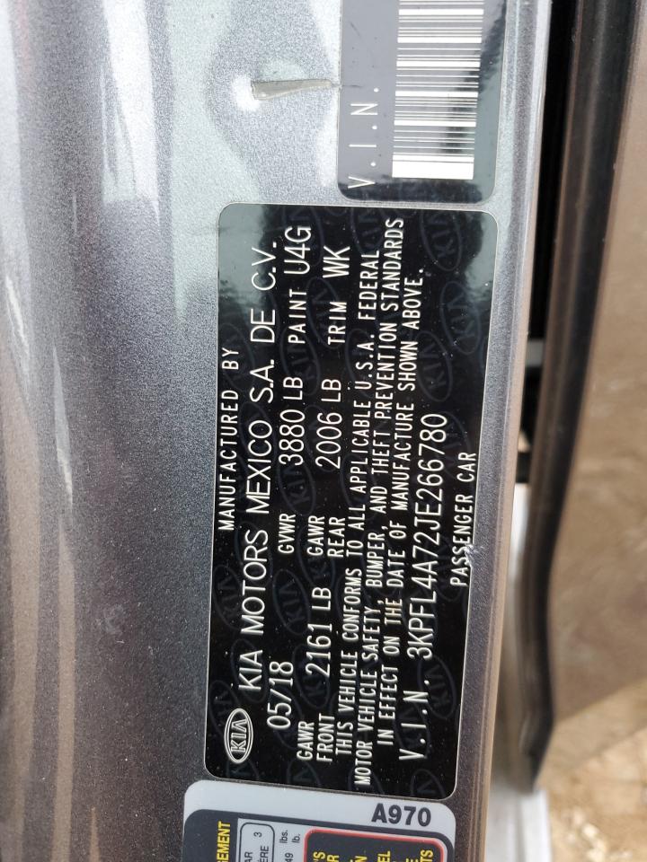2018 KIA Forte VIN 3KPFL4A72JE266780 Copart auction photo, front end damage thumbnail 12