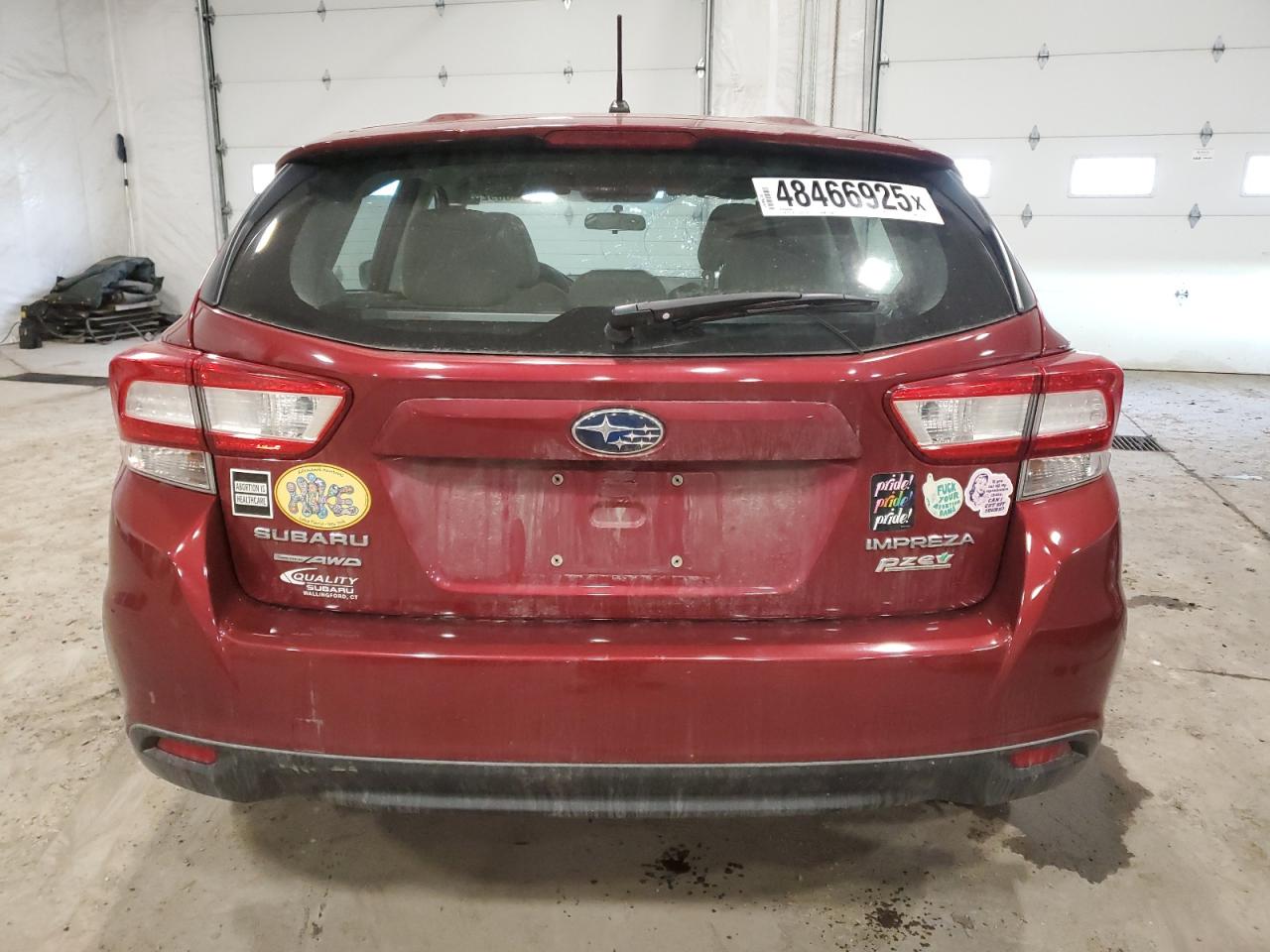 2017 Subaru Impreza VIN 4S3GTAA65H1737781 Copart auction photo, top/roof / all over damage thumbnail 6