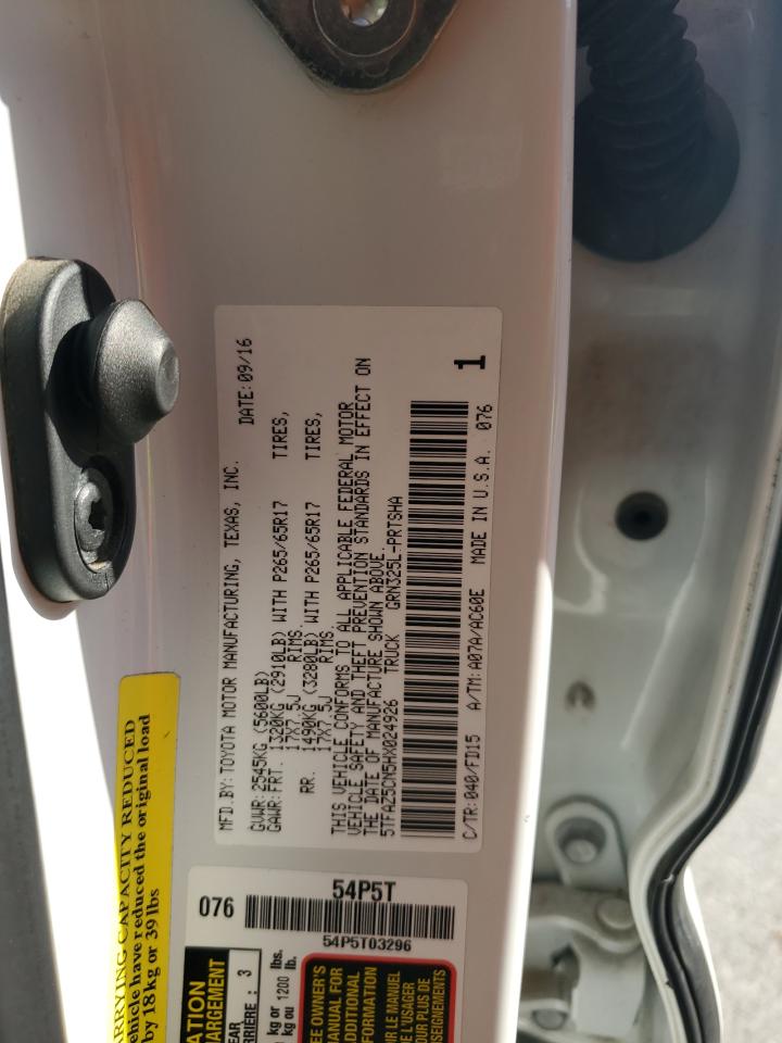 2017 Toyota Tacoma VIN 5TFAZ5CN5HX024926 Copart auction photo, front end damage thumbnail 14