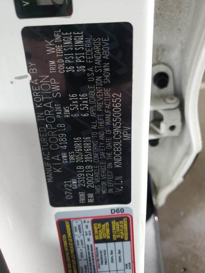 2022 KIA Niro VIN KNDCB3LC9N5500652 Copart auction photo, front end damage thumbnail 15