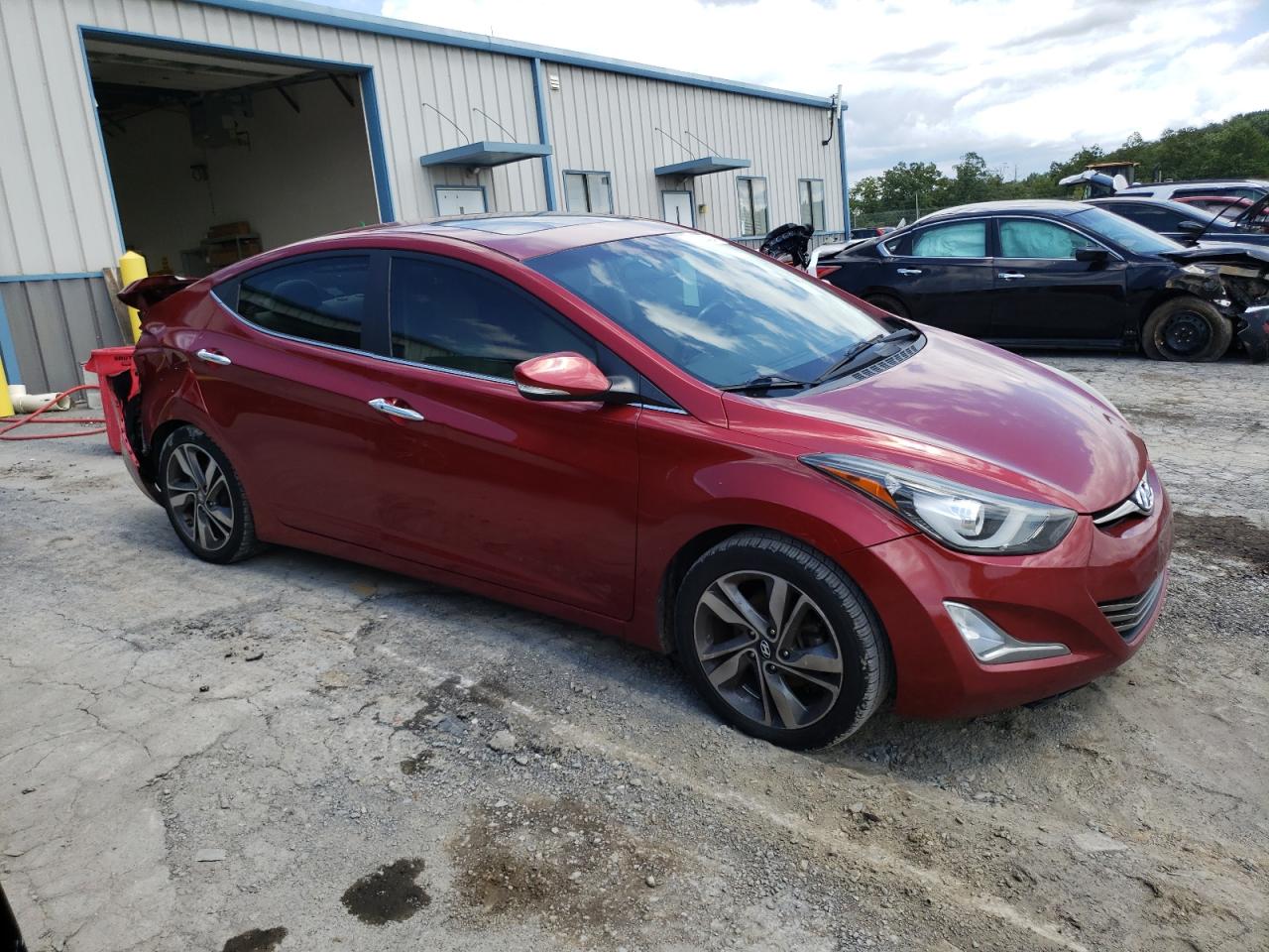 2014 Hyundai Elantra VIN 5NPDH4AE1EH546117 Copart auction photo, rear end damage thumbnail 4