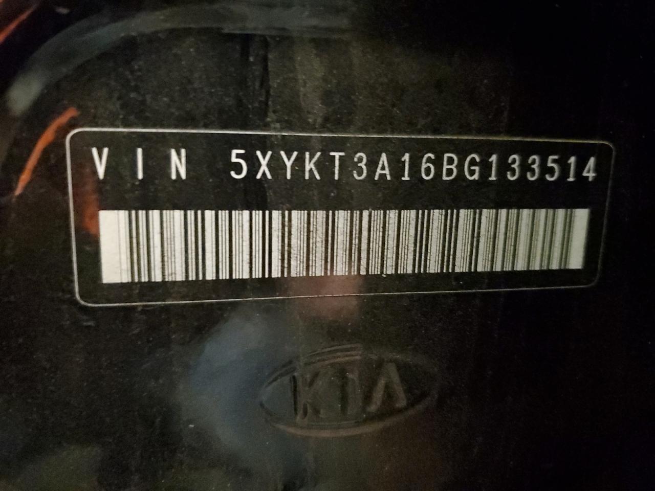 2011 KIA Sorento VIN 5XYKT3A16BG133514 Copart auction photo, front end damage thumbnail 14