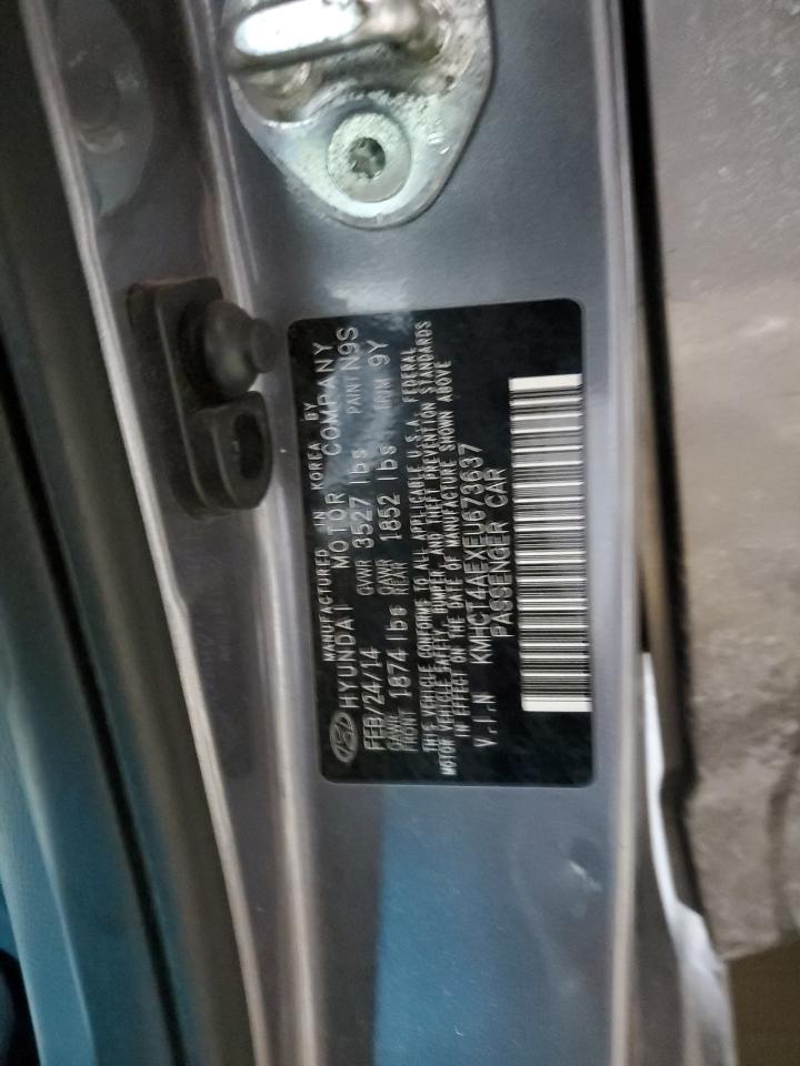 2014 Hyundai Accent VIN KMHCT4AEXEU673637 Copart auction photo, rear end / side damage thumbnail 14