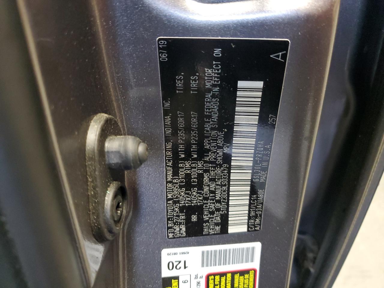 2020 Toyota Sienna VIN 5TDYZ3DC9LS033479 Copart auction photo, rear end / front end damage thumbnail 16