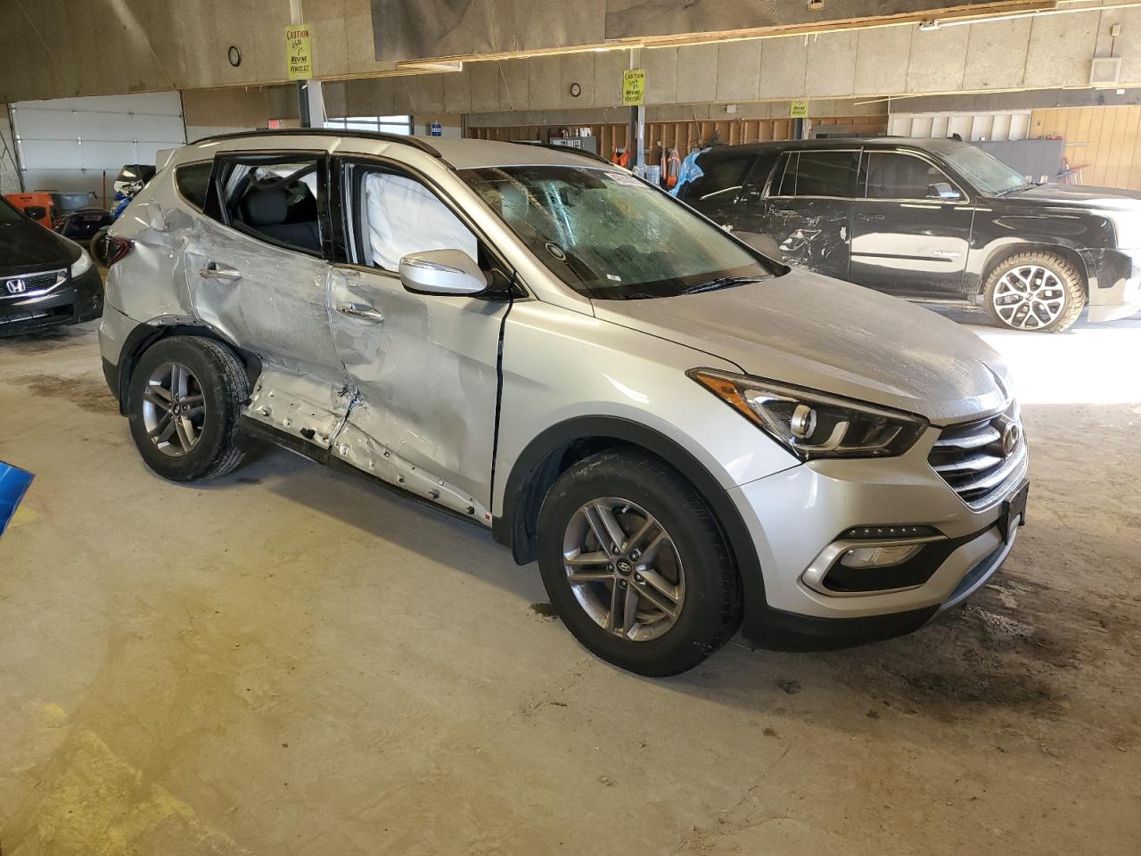 2018 Hyundai Santa Fe VIN 5XYZU3LB9JG568382 Copart auction photo, all over / undercarriage damage thumbnail 4
