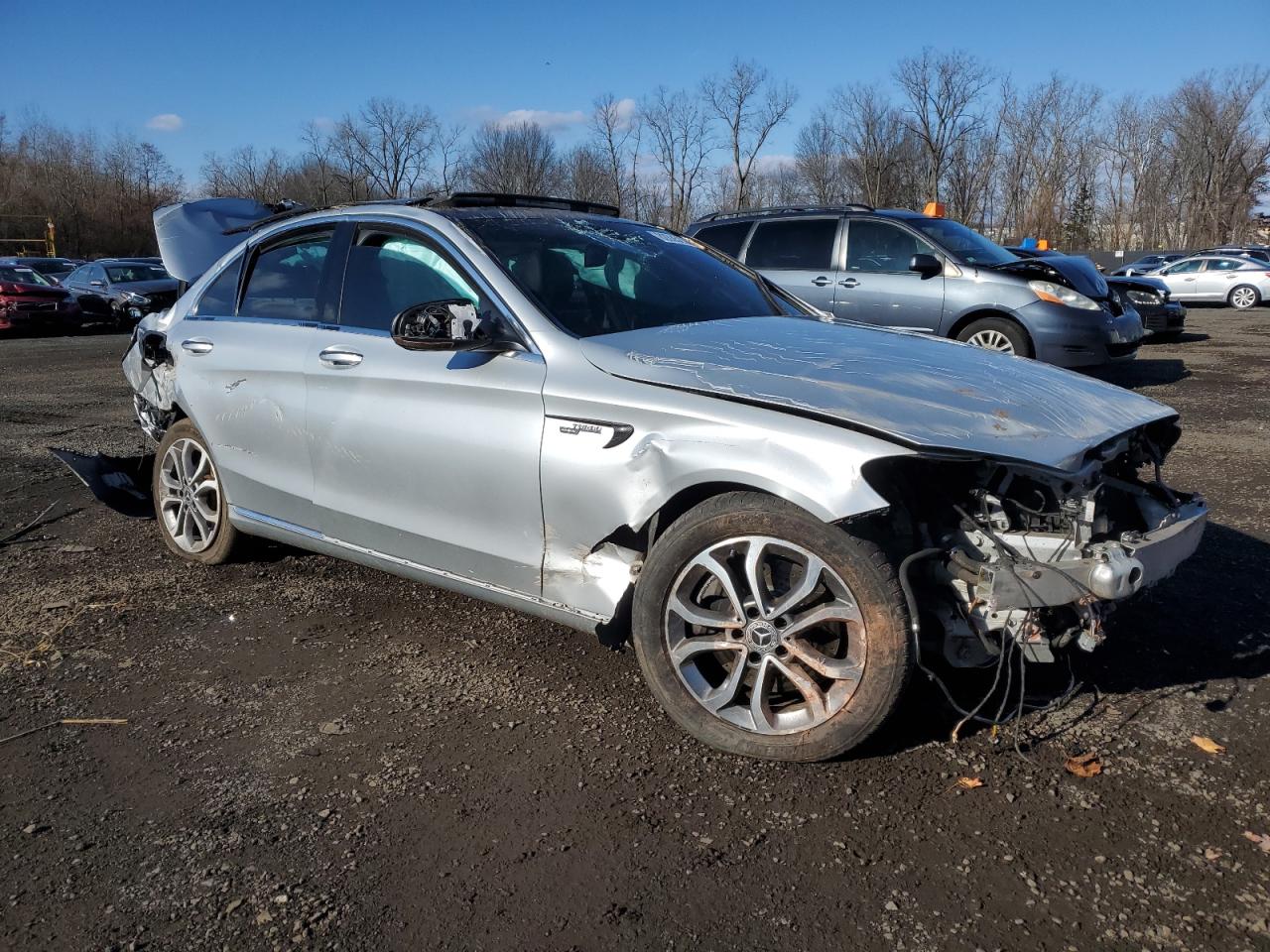 2016 Mercedes-Benz C-klasse VIN 55SWF4KBXGU175221 Copart auction photo, rollover damage thumbnail 4