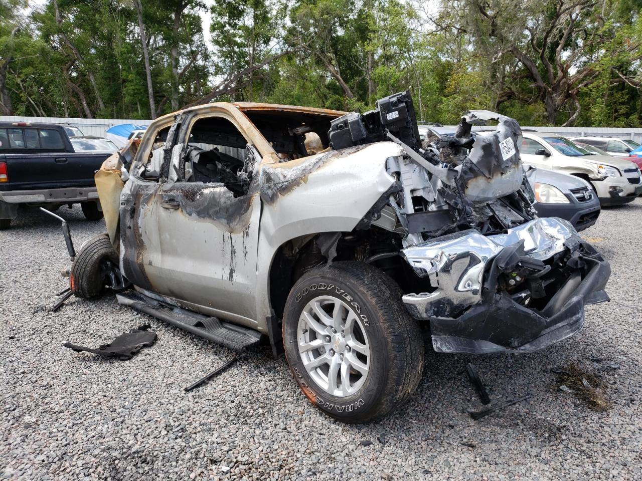 2019 Chevrolet Silverado VIN 1GCRYDED5KZ396279 Copart auction photo, burn / all over damage thumbnail 4