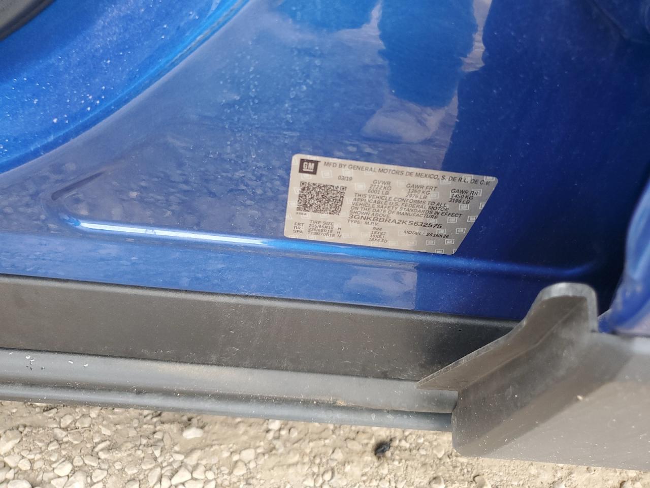 2019 Chevrolet Blazer VIN 3GNKBBRA2KS632575 Copart auction photo, rear end / front end damage thumbnail 13