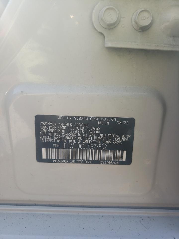 2020 Subaru WRX VIN JF1VA1B66L9823502 Copart auction photo, front end damage thumbnail 12