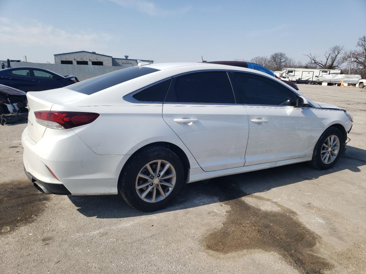 2019 Hyundai Sonata VIN 5NPE24AF8KH817085 Copart auction photo, front end / hail damage thumbnail 3