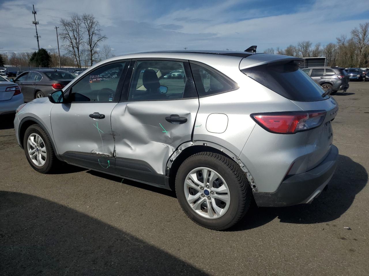 2020 Ford Escape VIN 1FMCU0F62LUA36908 Copart auction photo, side damage thumbnail 2