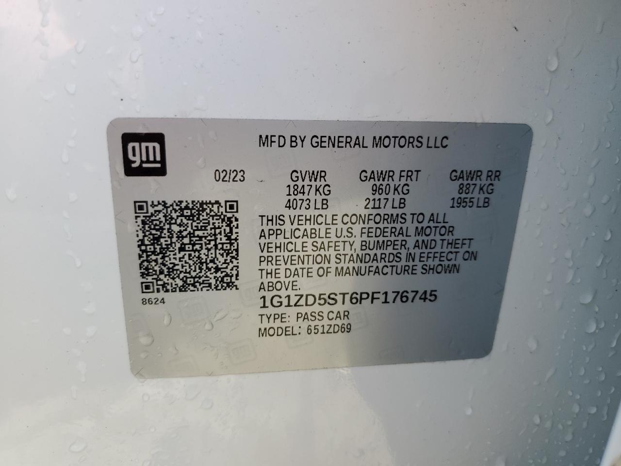 2023 Chevrolet Malibu VIN 1G1ZD5ST6PF176745 Copart auction photo, rear end / side damage thumbnail 12