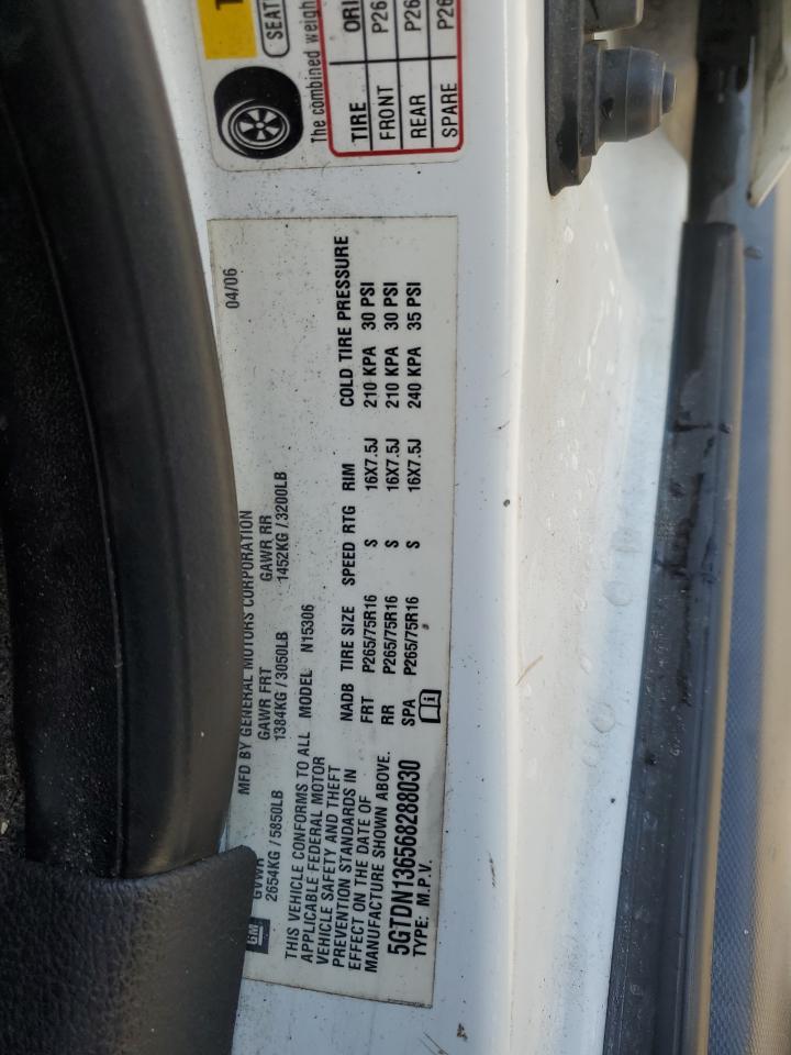 2006 Hummer H3 VIN 5GTDN136568288030 Copart auction photo, rear end / side damage thumbnail 13