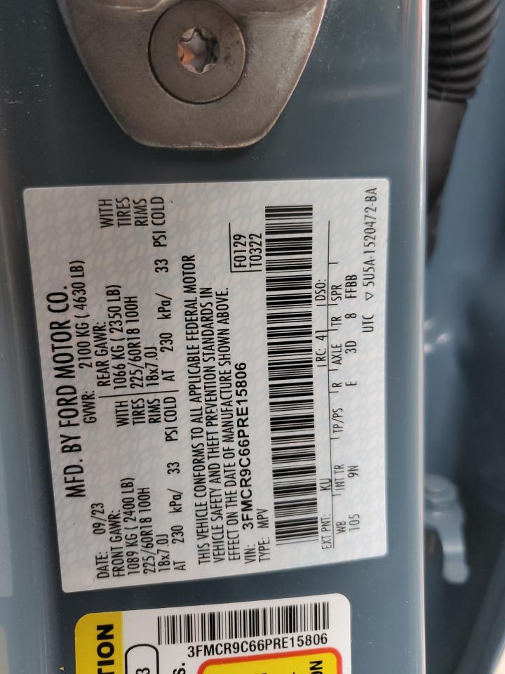 2023 Ford Bronco VIN 3FMCR9C66PRE15806 Copart auction photo, front end damage thumbnail 14
