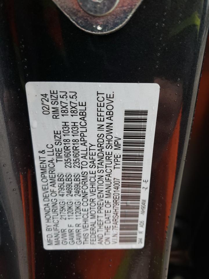 2024 Honda CR-V VIN 7FARS4H79RE014007 Copart auction photo, rear end / minor dent/scratches damage thumbnail 12