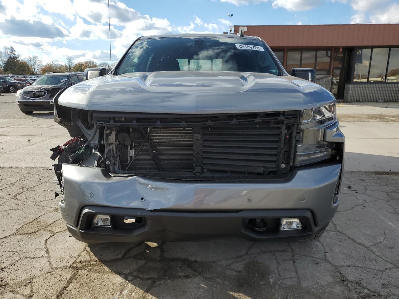 2021 Chevrolet Silverado VIN 1GCUYEED6MZ190486 Copart auction photo, front end / side damage thumbnail 5