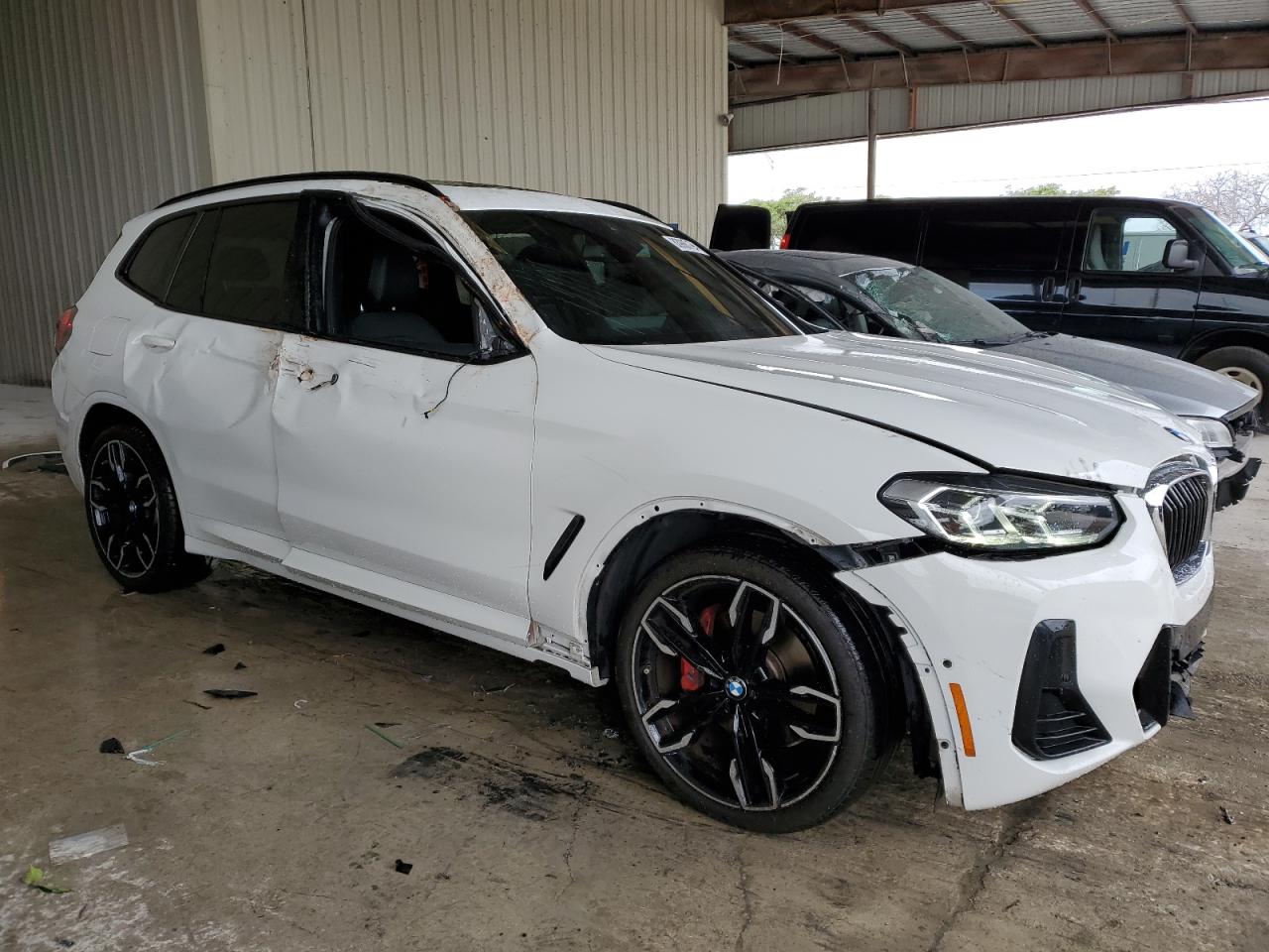 2022 BMW X3 M VIN 5UX83DP01N9K83999 Copart auction photo, front end / side damage thumbnail 4