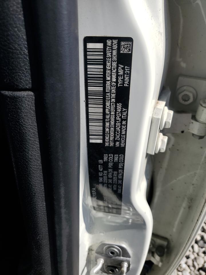 2018 Jeep Renegade VIN ZACCJADB1JPG74665 Copart auction photo, front end damage thumbnail 13