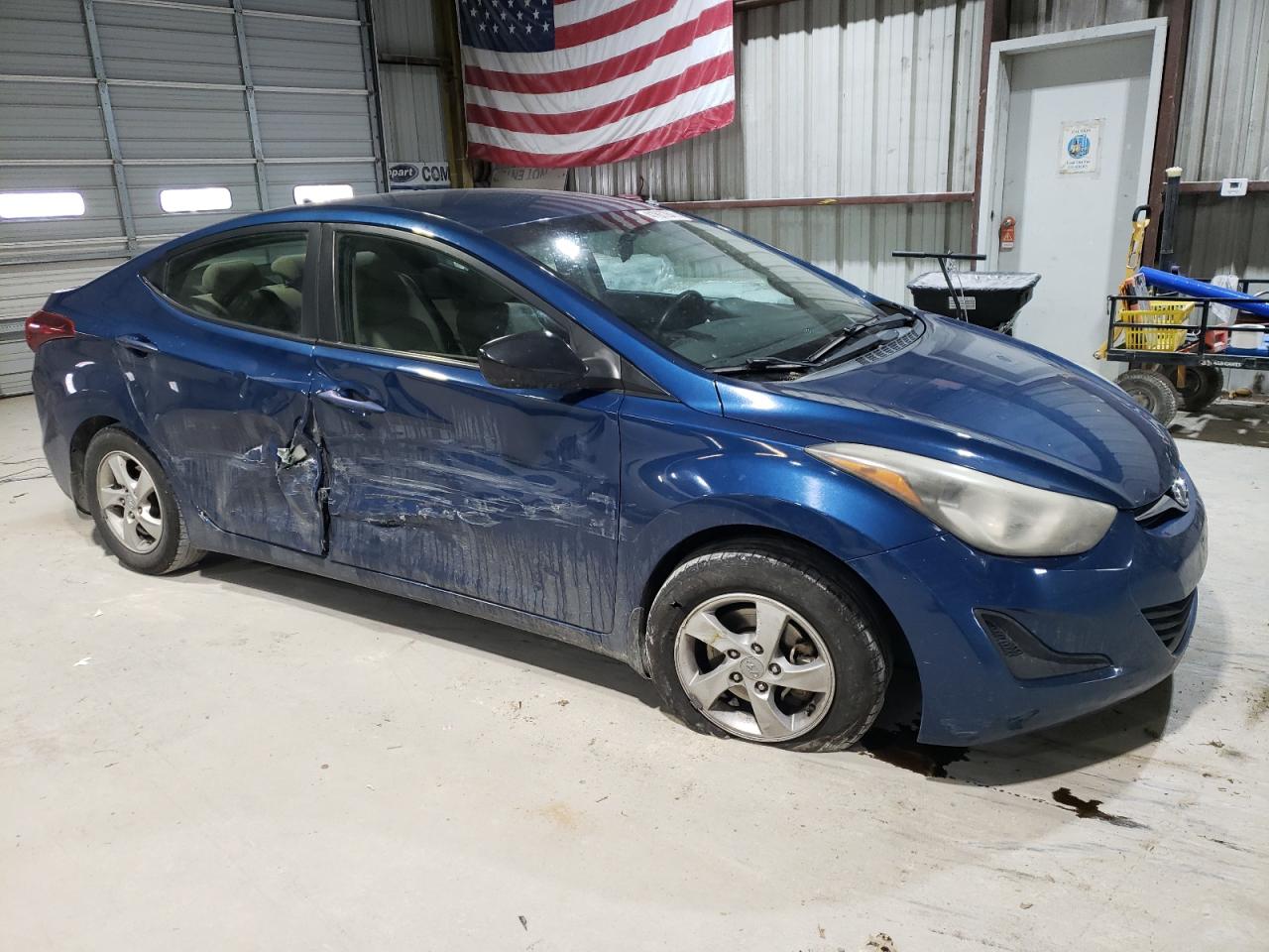 2014 Hyundai Elantra VIN KMHDH4AE6EU104144 Copart auction photo, side / undercarriage damage thumbnail 4