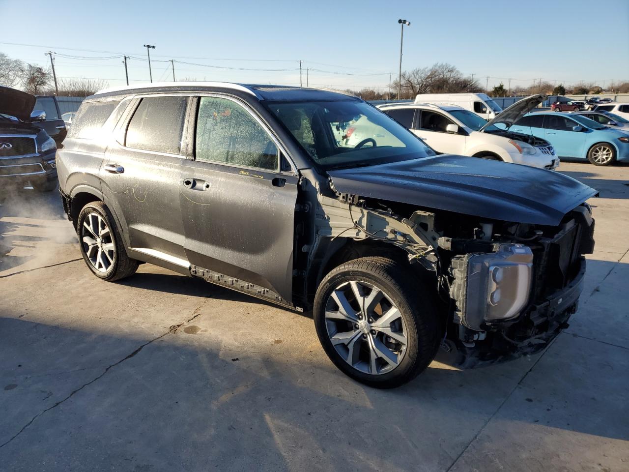 2021 Hyundai Palisade VIN KM8R54HE1MU177716 Copart auction photo, all over damage thumbnail 4