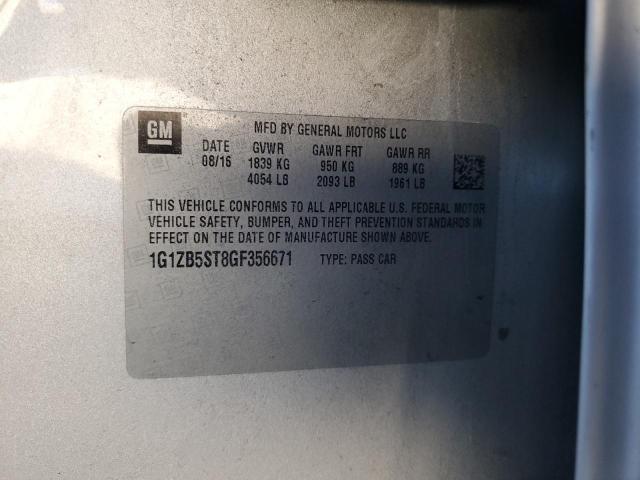 2016 Chevrolet Malibu VIN 1G1ZB5ST8GF356671 Copart auction photo, side / rear end damage thumbnail 12