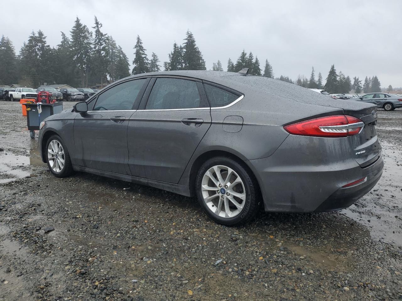 2019 Ford Fusion VIN 3FA6P0LU5KR241226 Copart auction photo, side / front end damage thumbnail 2