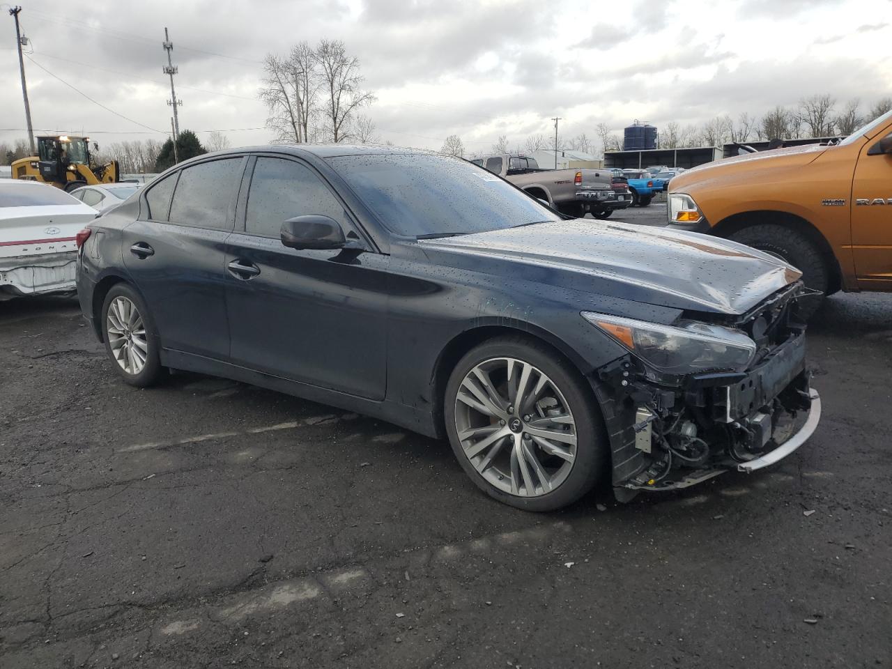 2018 Infiniti Q50 VIN JN1EV7AP7JM361587 Copart auction photo, undercarriage / front end damage thumbnail 4