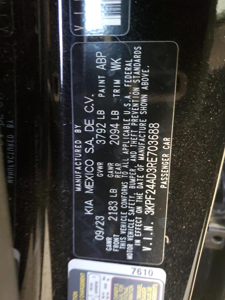 2024 KIA Forte VIN 3KPF24AD3RE703688 Copart auction photo, rear end damage thumbnail 13