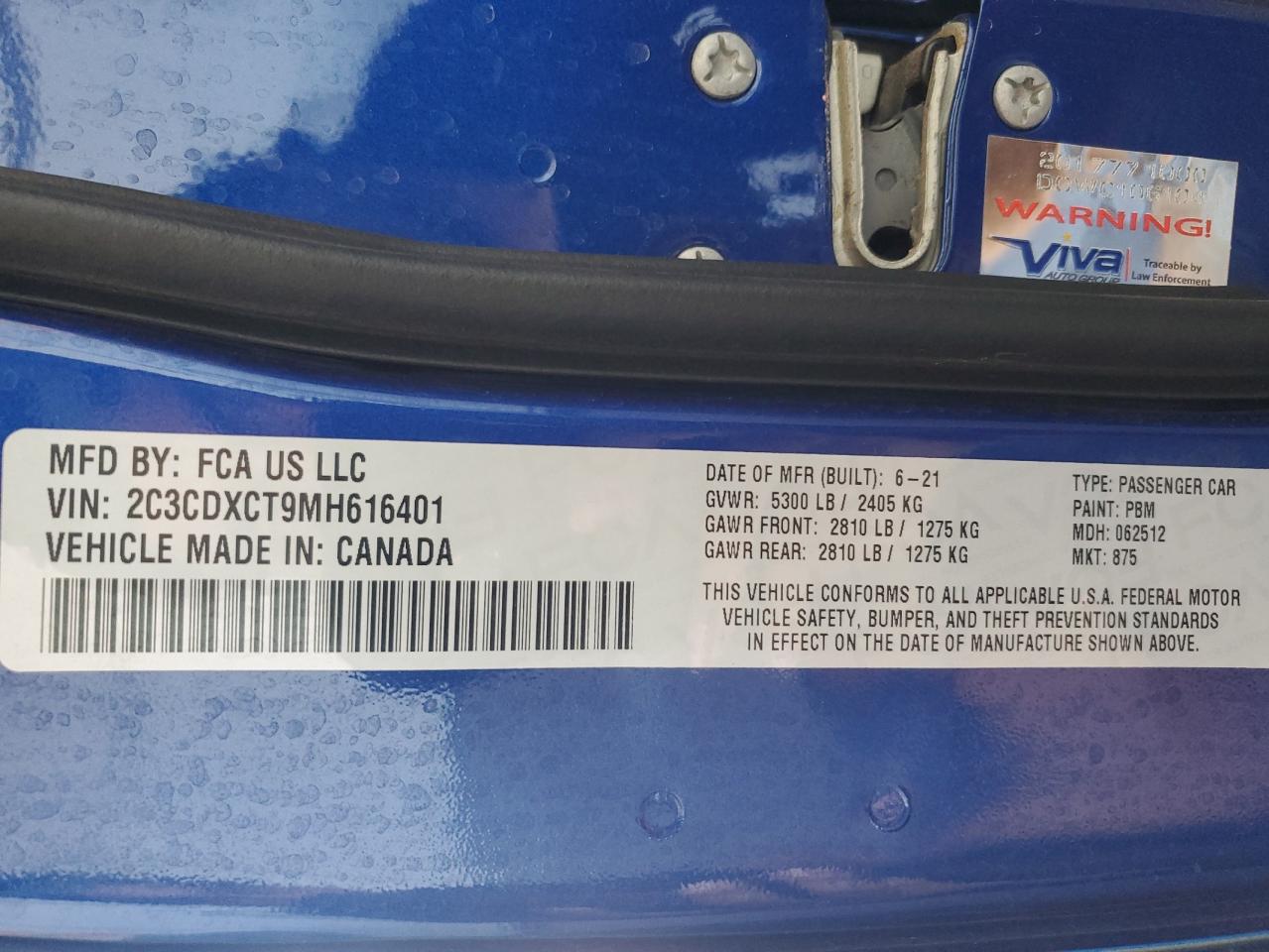 2021 Dodge Charger VIN 2C3CDXCT9MH616401 Copart auction photo, front end damage thumbnail 14