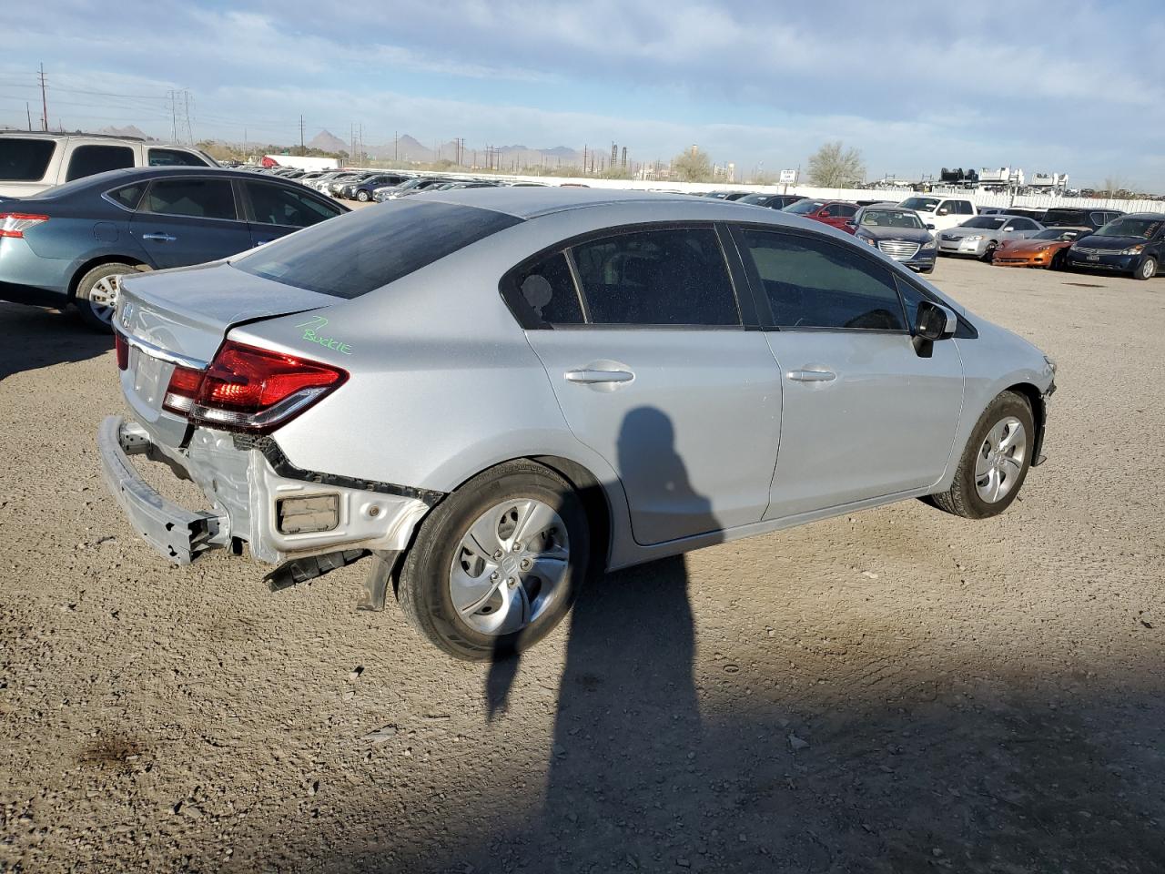 2015 Honda Civic VIN 2HGFB2F51FH549540 Copart auction photo, rear end / front end damage thumbnail 3
