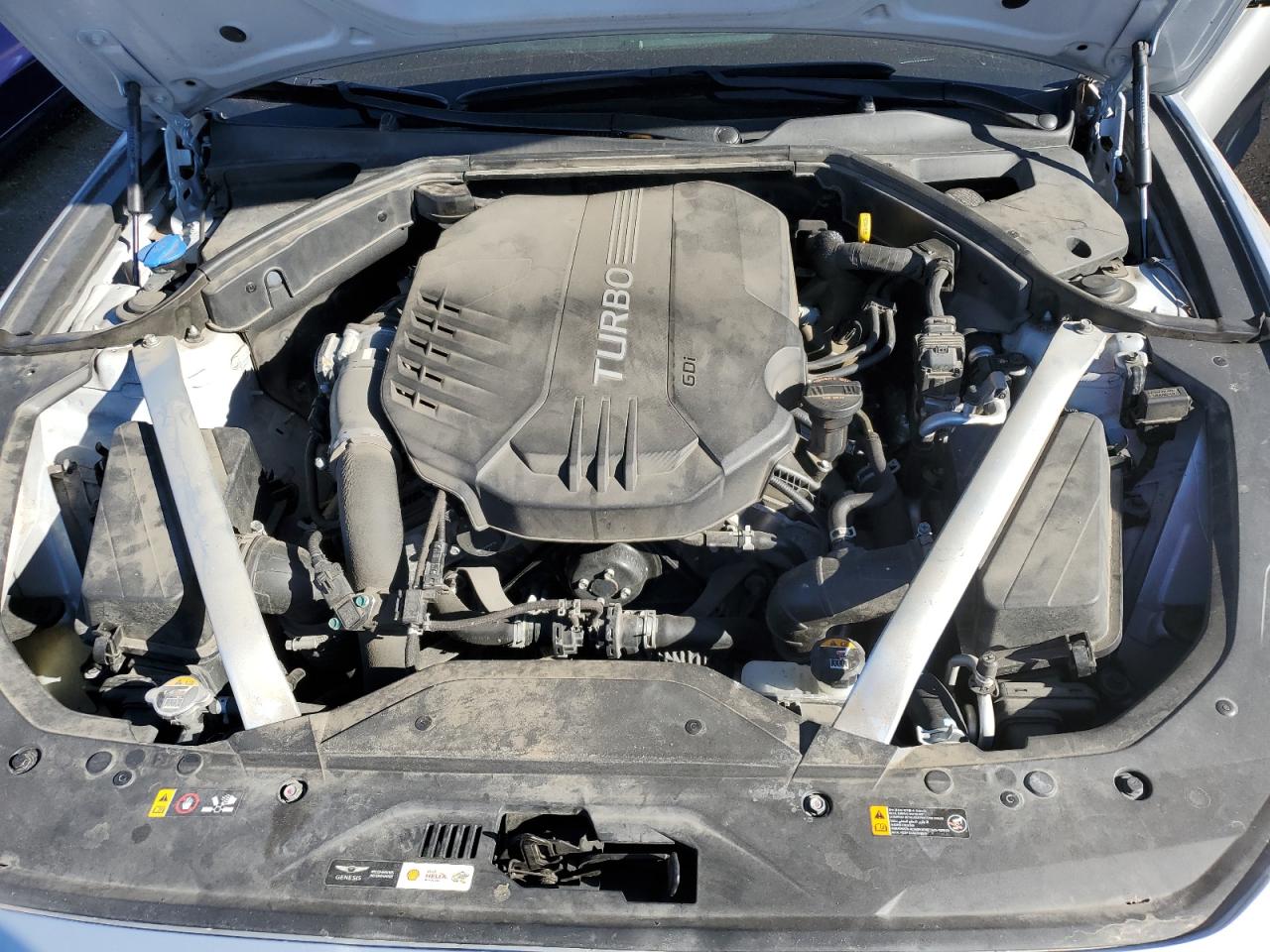 2019 Genesis G70 VIN KMTG34LE1KU014443 Copart auction photo, front end / side damage thumbnail 11
