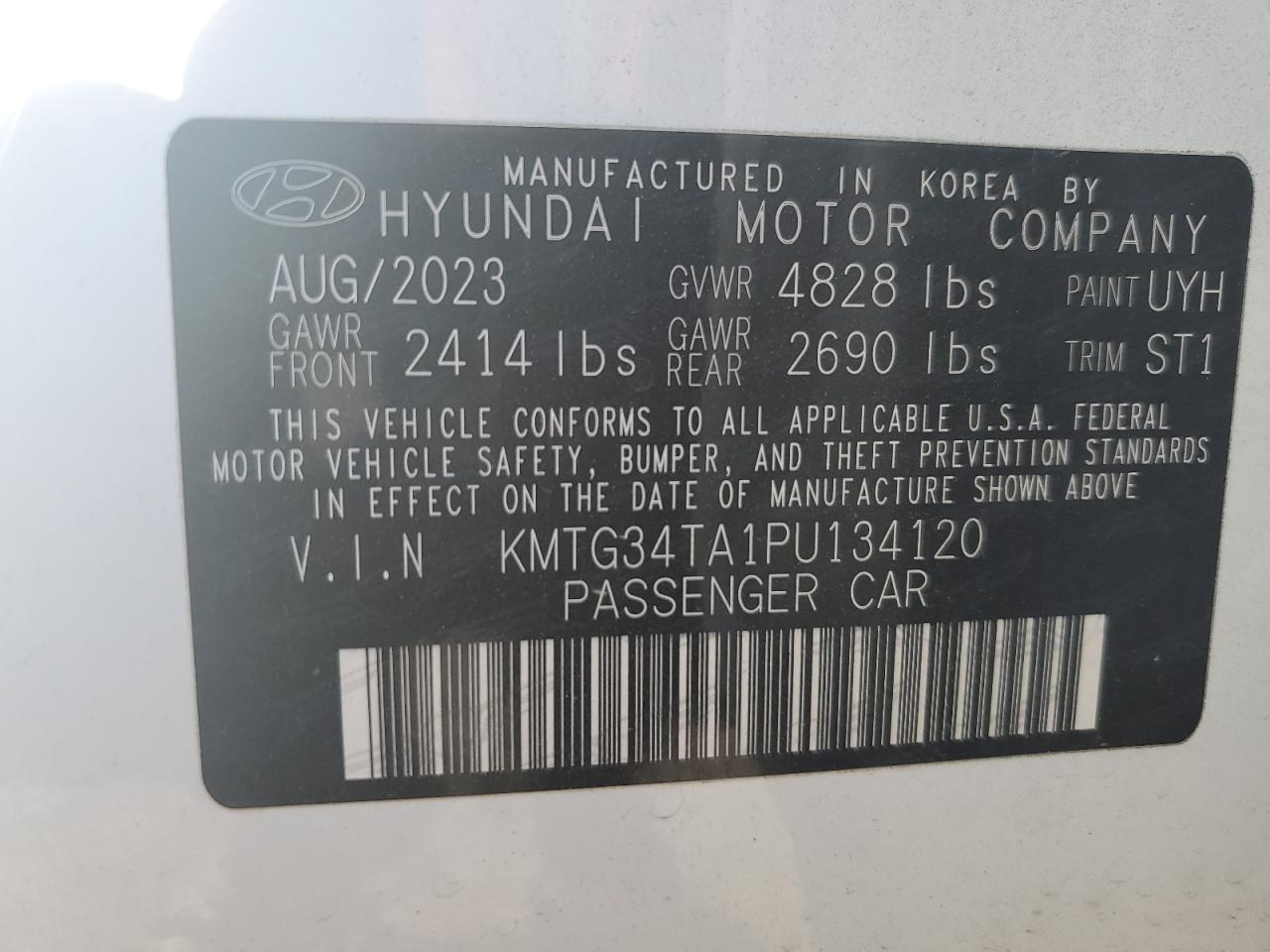 2023 Genesis G70 VIN KMTG34TA1PU134120 Copart auction photo, all over damage thumbnail 15