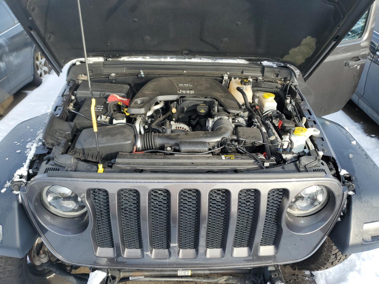 2019 Jeep Wrangler VIN 1C4HJXDG3KW608692 Copart auction photo, front end / undercarriage damage thumbnail 12