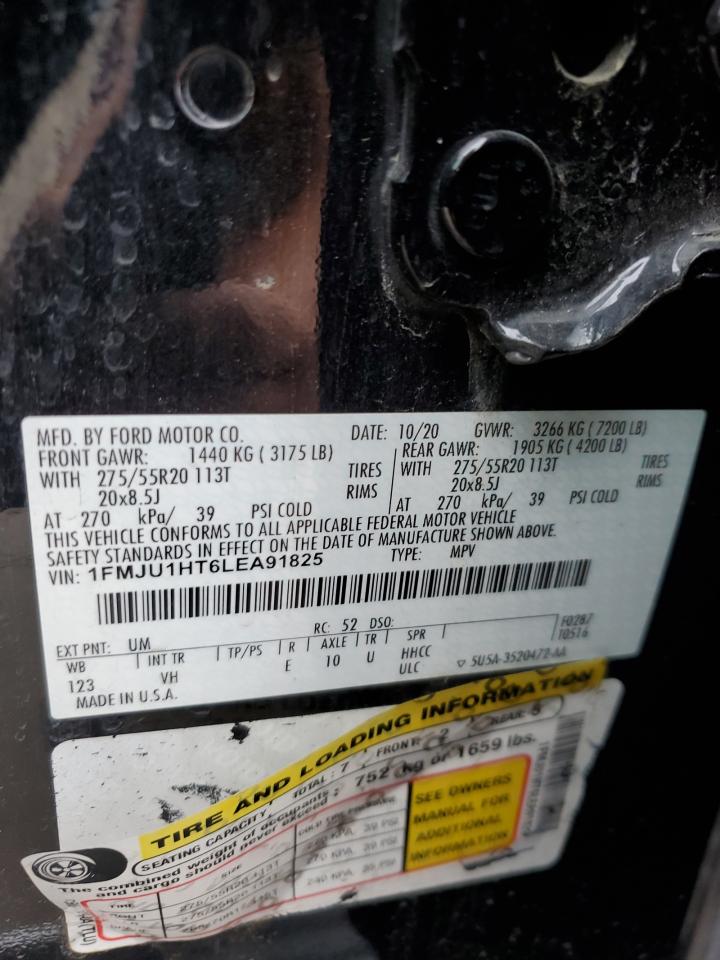 2020 Ford Expedition VIN 1FMJU1HT6LEA91825 Copart auction photo, front end damage thumbnail 12