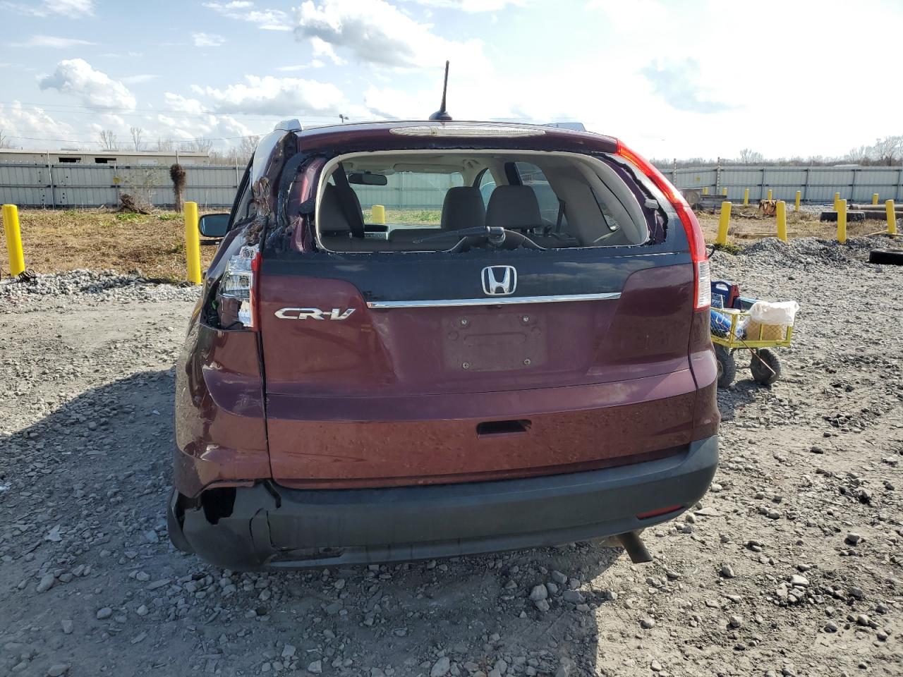 2012 Honda CR-V VIN 5J6RM3H70CL030692 Copart auction photo, rear end / side damage thumbnail 6