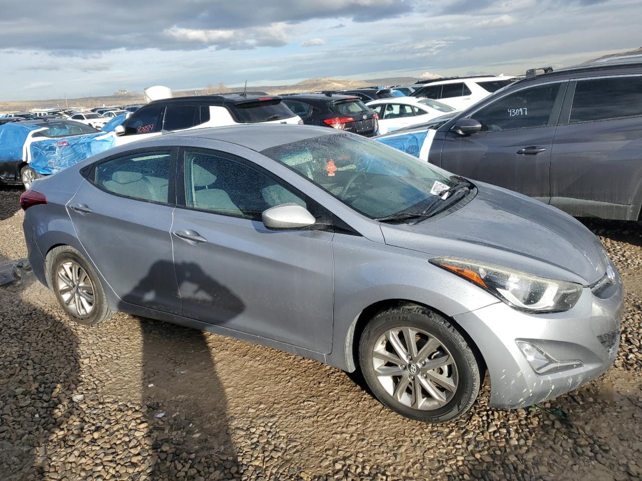 2016 Hyundai Elantra VIN 5NPDH4AE7GH737351 Copart auction photo, side / front end damage thumbnail 4