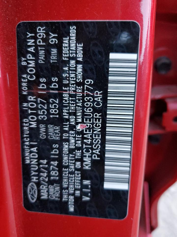 2014 Hyundai Accent VIN KMHCT4AE9EU693779 Copart auction photo, front end damage thumbnail 12