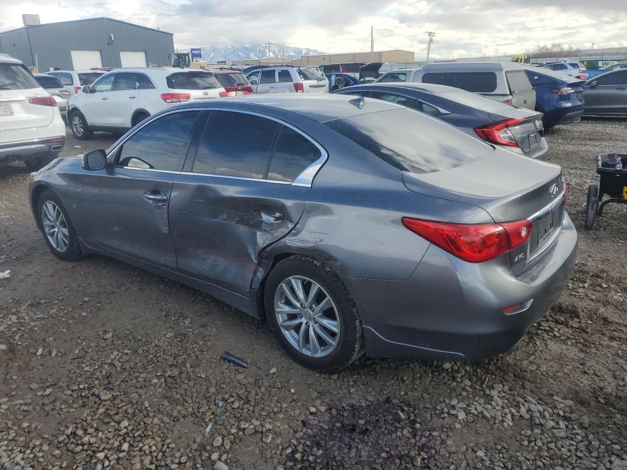 2015 Infiniti Q50 VIN JN1BV7ARXFM410762 Copart auction photo, side damage thumbnail 2