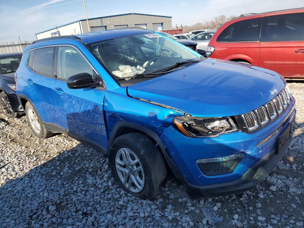 2019 Jeep Compass VIN 3C4NJCAB1KT793805 Copart auction photo, front end damage thumbnail 4